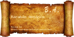 Barabás Antónia névjegykártya